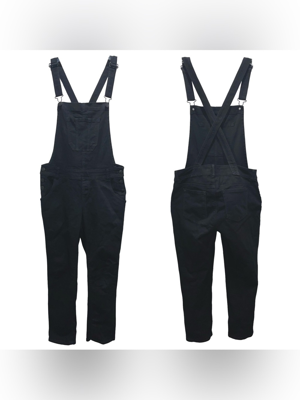 Wallflower Black Denim Overalls Sz L Women's Work Chore Country Fisherman Artsy